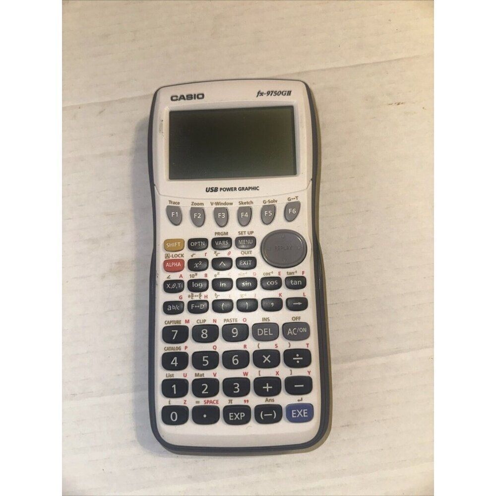 Casio Fix-9750GII Graphing Calculator-Blue & White With Cover